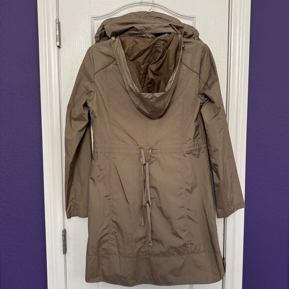 Cole Haan Hooded Rain Jacket Coat Champagne Iridescent Full Zip Women’s Size XS - Picture 2 of 16